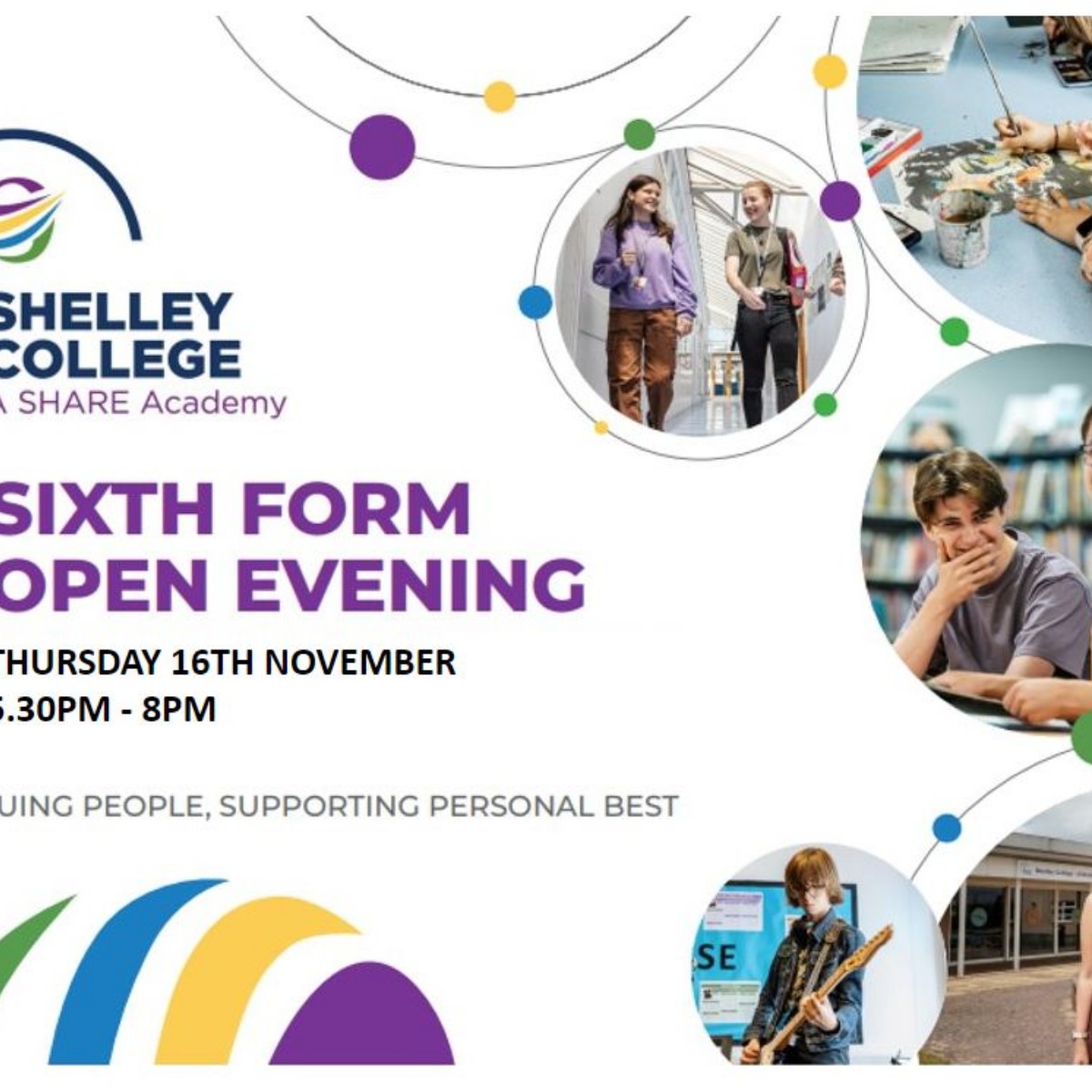 Shelley college a share academy sixth form open evening thursday